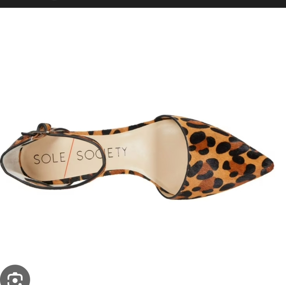 Sole Society Katarina Leopard Print Block Heel Size 10